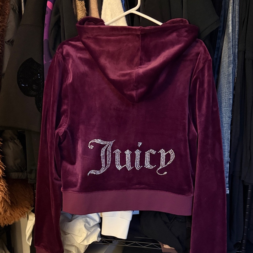 Juicy Couture Women's Burgundy Velour Jacket